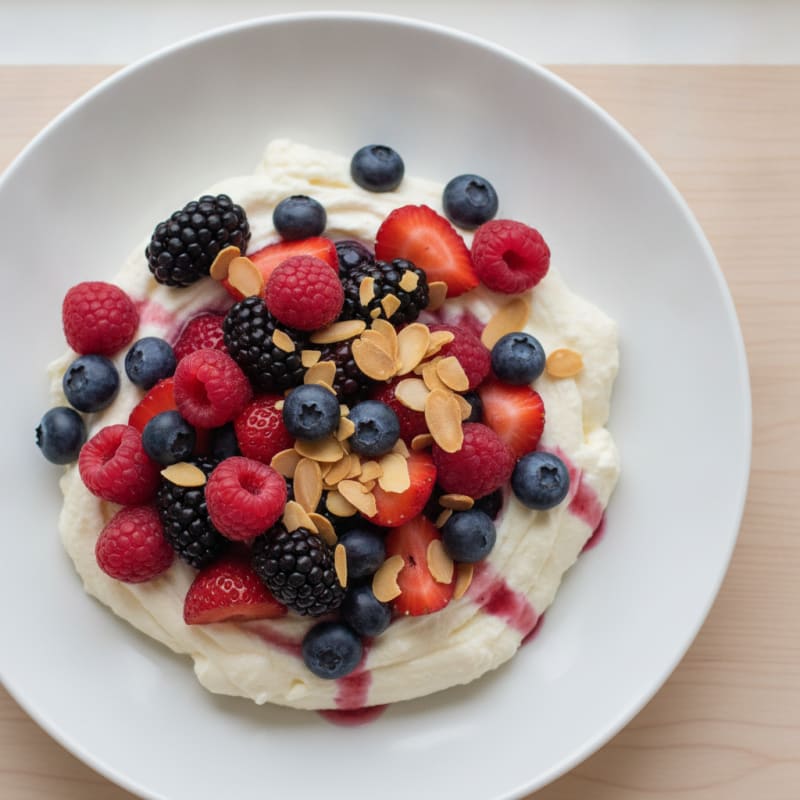 Silky Greek Yogurt Protein Mousse with Mixed Berries