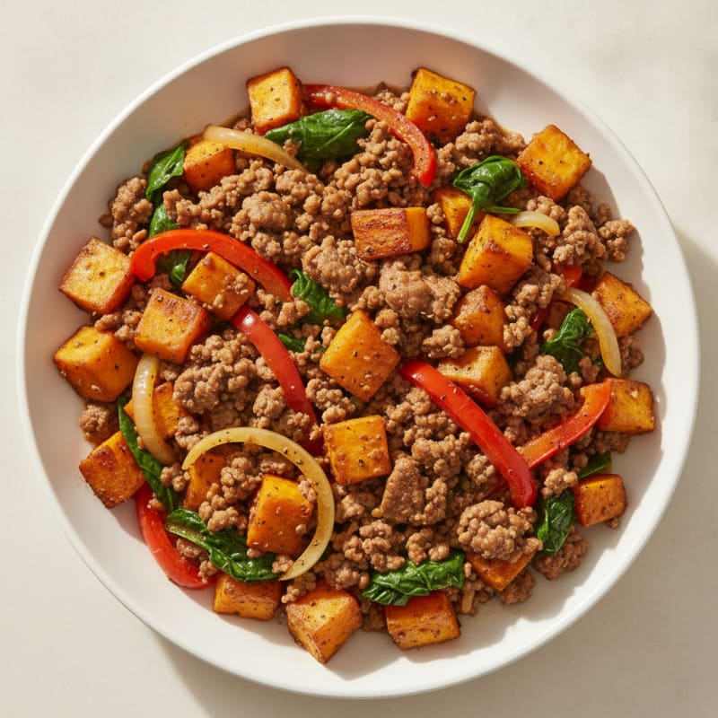 Ground Beef Sweet Potato Skillet