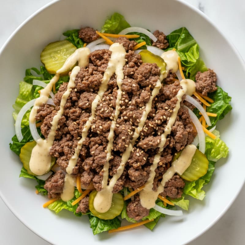 Ground Beef Big Mac Bowl