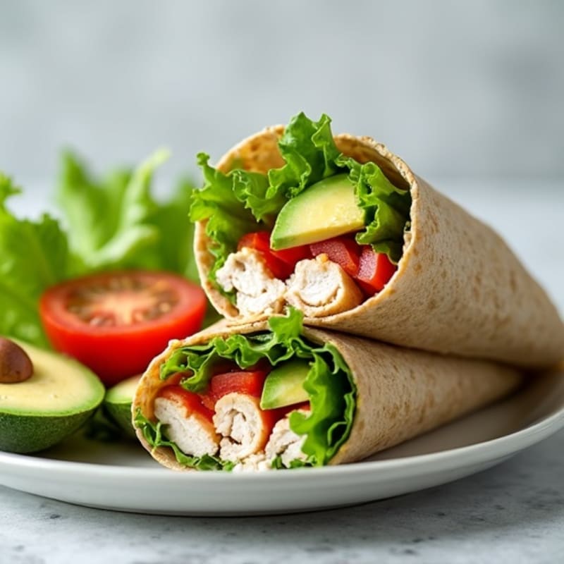 Creamy Avocado Turkey Wrap with Crisp Greens