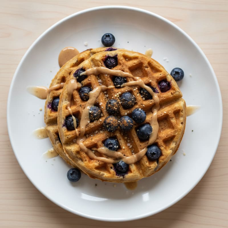 Blueberry Almond Vegan Waffles