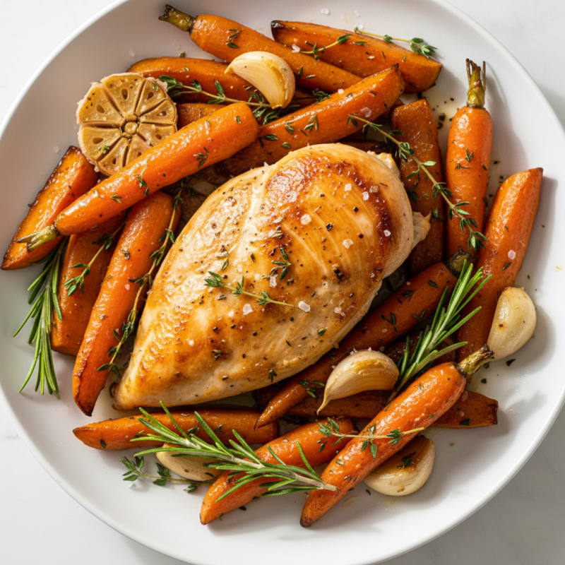 Garlic Herb Roasted Chicken with Root Vegetables