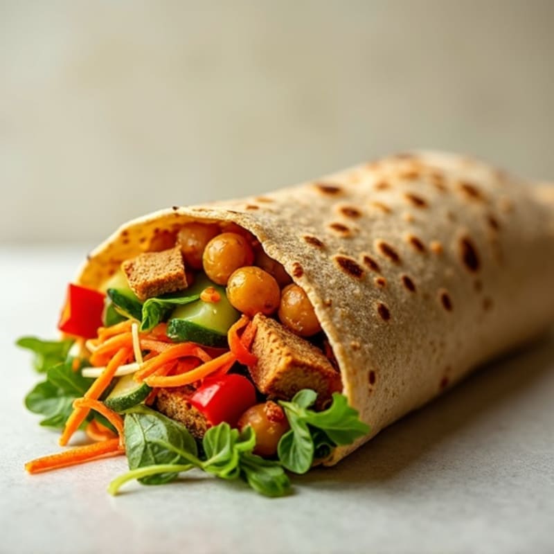 Crispy Veggie Hummus Whole Wheat Wrap