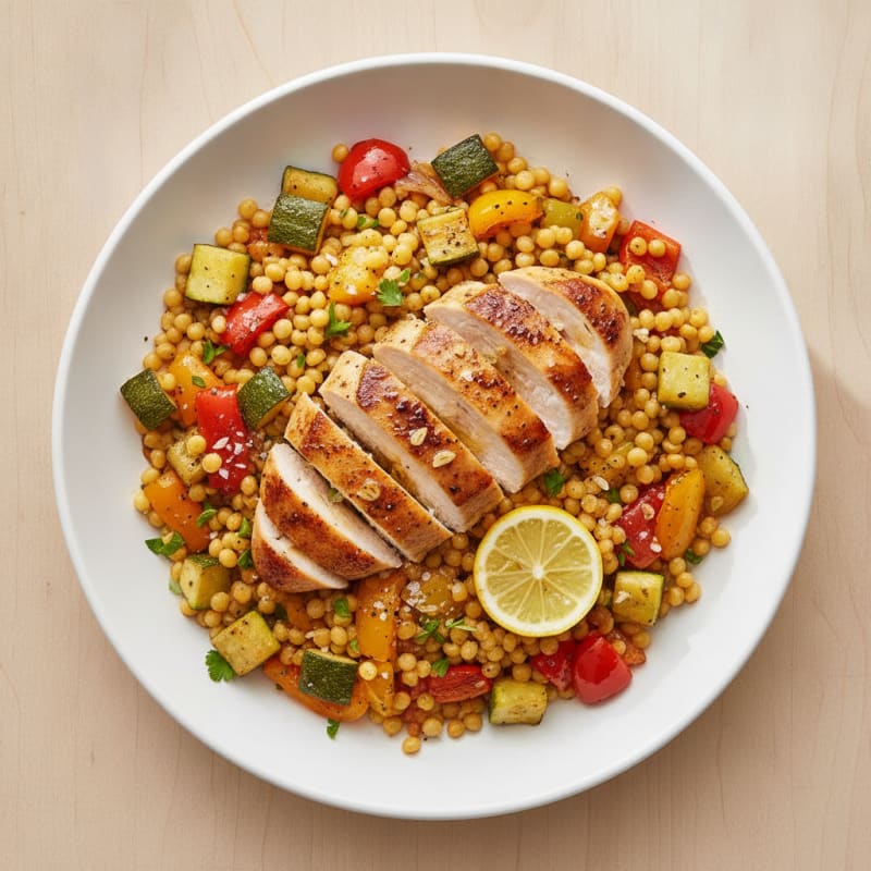 Pearl Couscous with Roasted Vegetables Bowl
