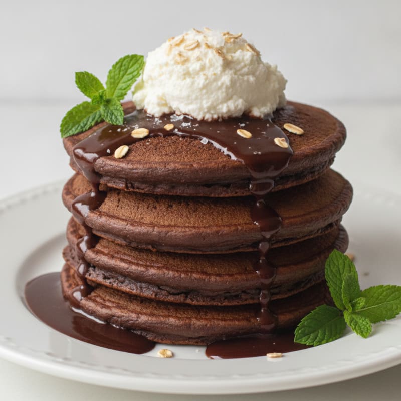 Chocolate Cottage Cheese Protein Pancakes