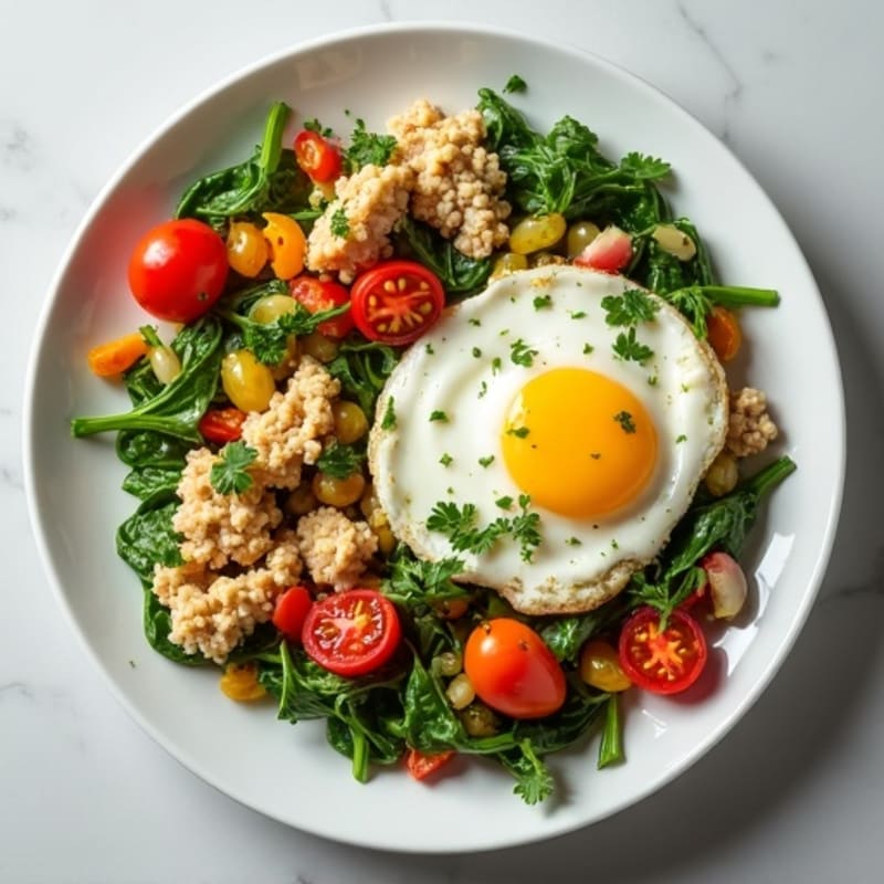 Fluffy Fresh Herb Veggie Scramble