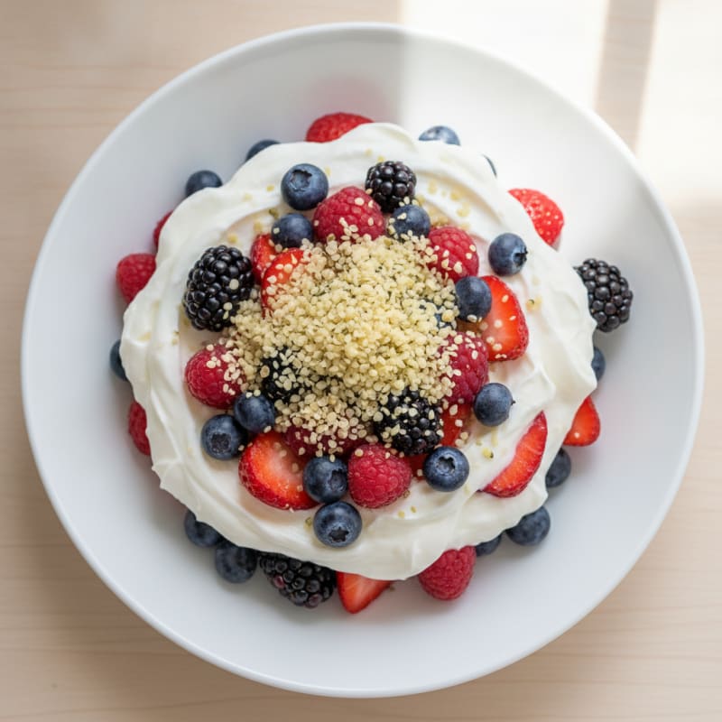 Greek Yogurt Protein Parfait with Mixed Berries