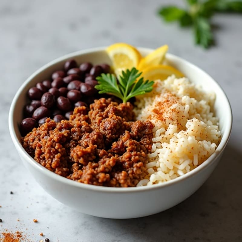 Spiced Ground Beef and Black Bean Bowl with Fluffy Jasmine Rice