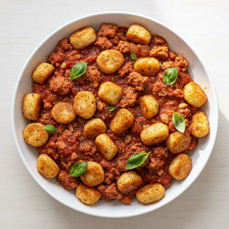 Turkey Ragu Cauliflower Gnocchi Skillet
