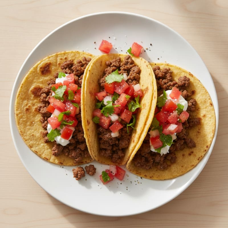 Ground Beef Tacos with Fresh Salsa