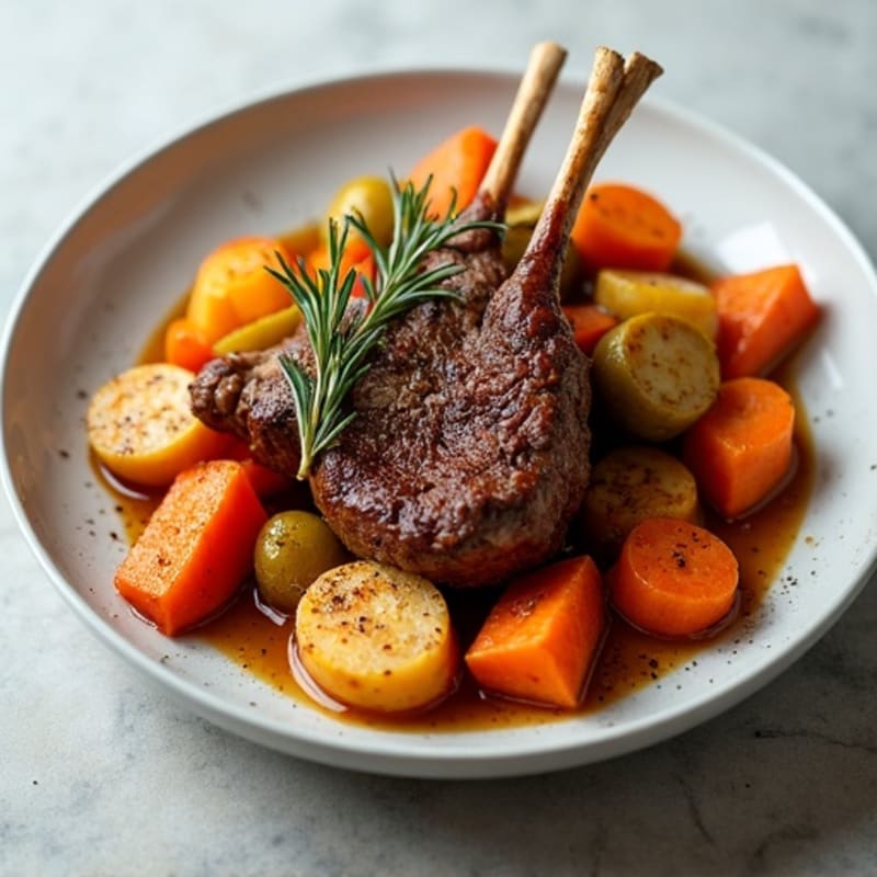 Slow-Cooked Spiced Lamb with Roasted Root Vegetables