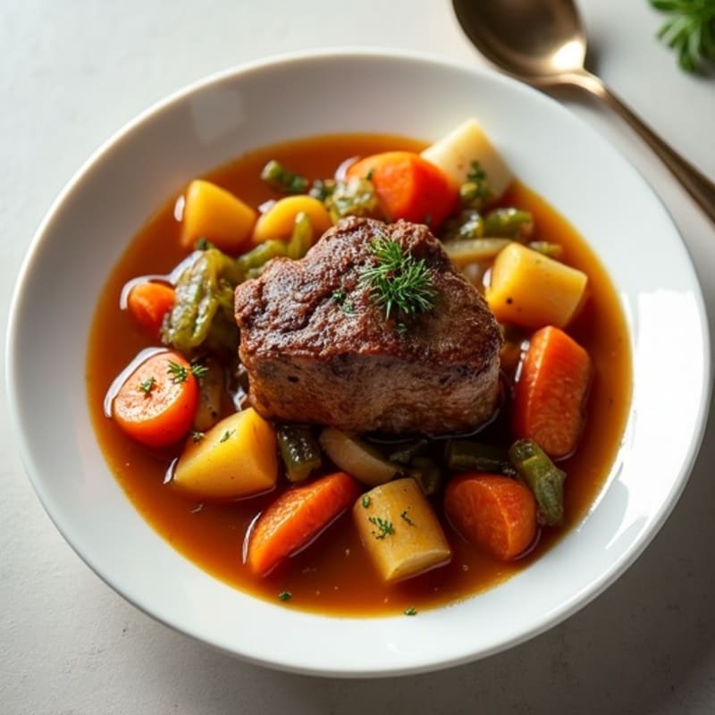Tender Lamb Shank Stew with Root Vegetables