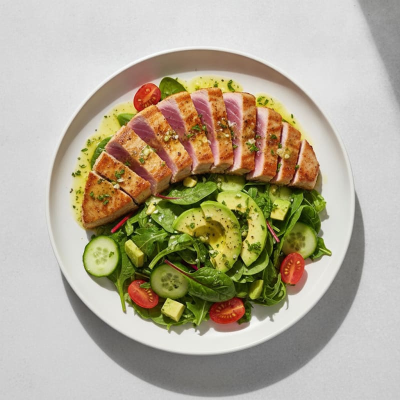 Seared Tuna with Lemon-Herb Dressing