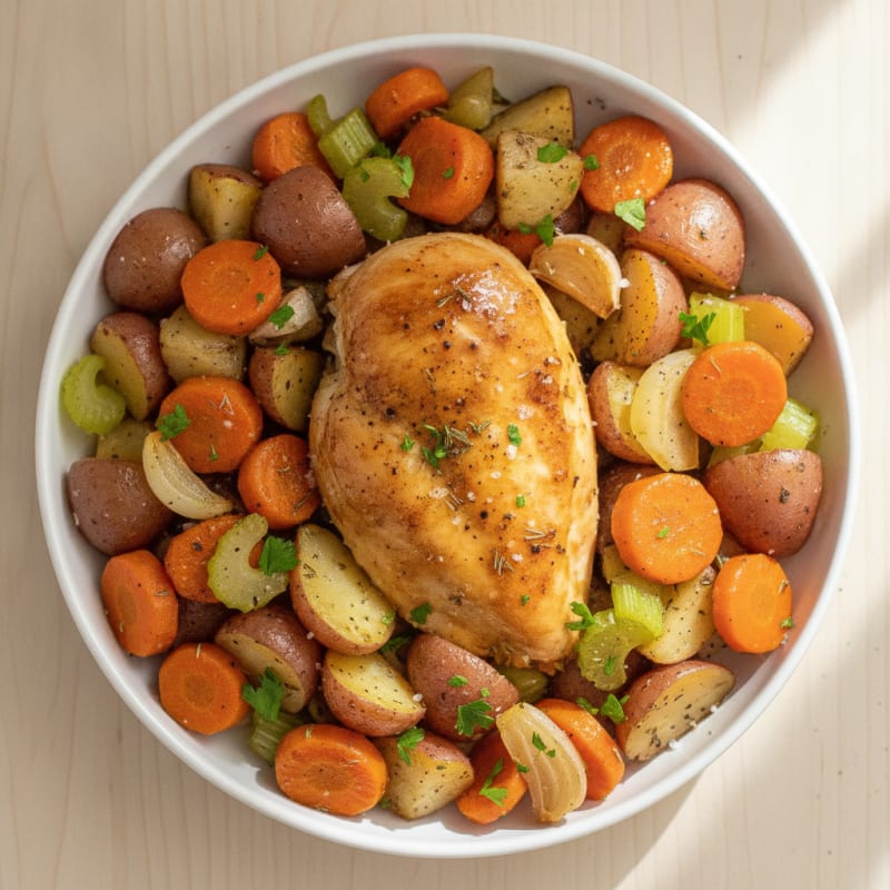 Slow Cooker Herb-Roasted Chicken with Vegetables
