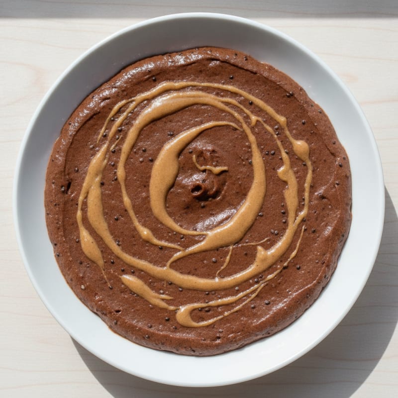 Silky Chocolate Protein Pudding with Almond Butter Swirl