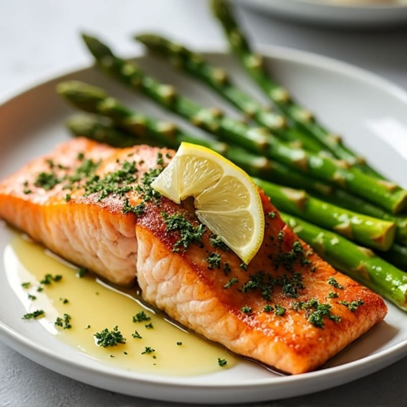 Herb-Crusted Pan Seared Salmon with Lemon