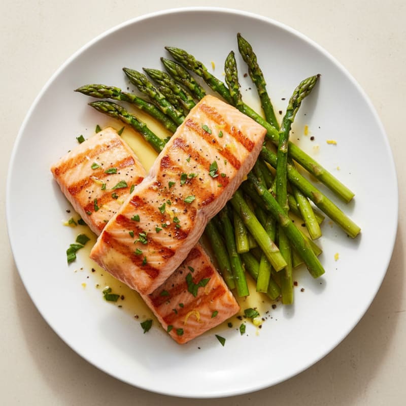 Lemon Herb Grilled Salmon with Asparagus