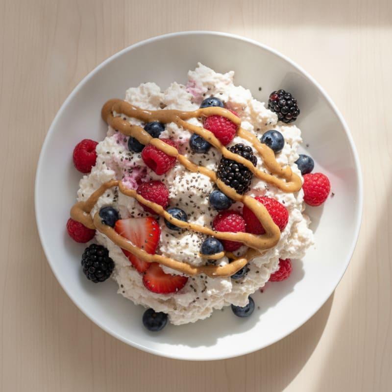 Greek Yogurt Protein Mousse with Mixed Berries