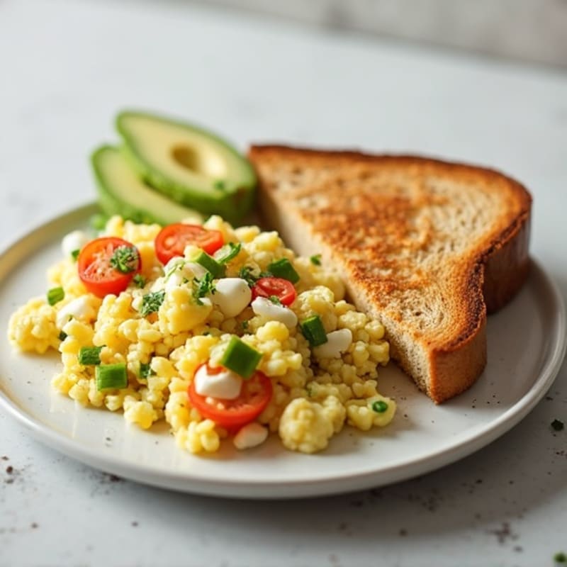 Egg White Veggie Scramble with Toast