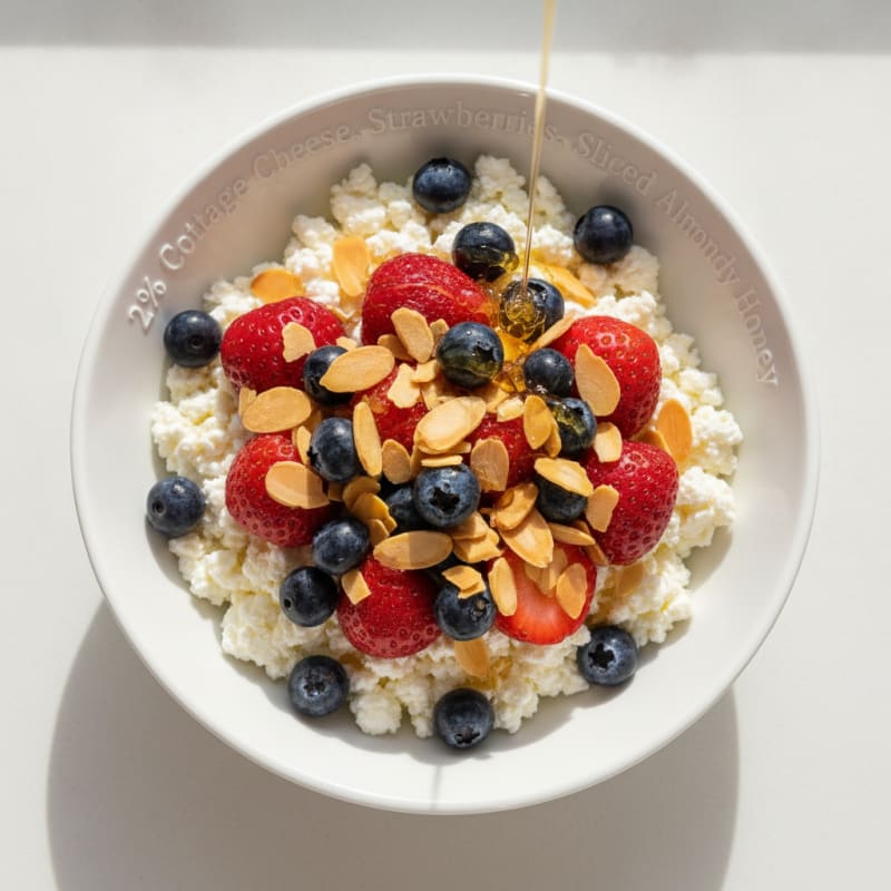 Cottage Cheese Berry Bowl with Toasted Almonds