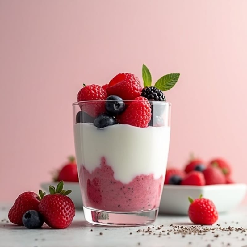 Greek Yogurt Protein Parfait with Mixed Fruit