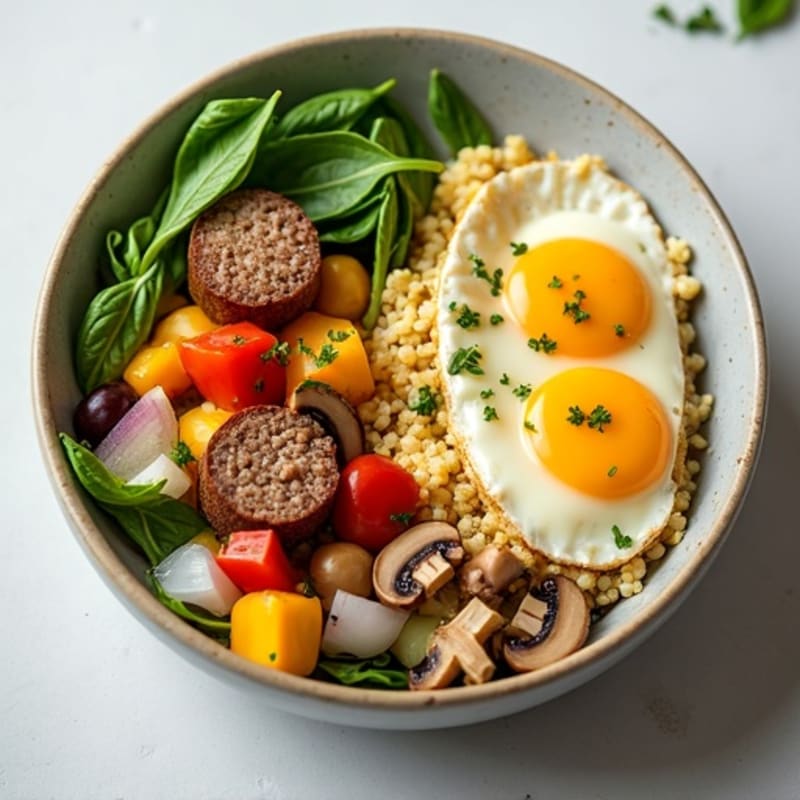 Protein-Packed Egg White Veggie Scramble Bowl