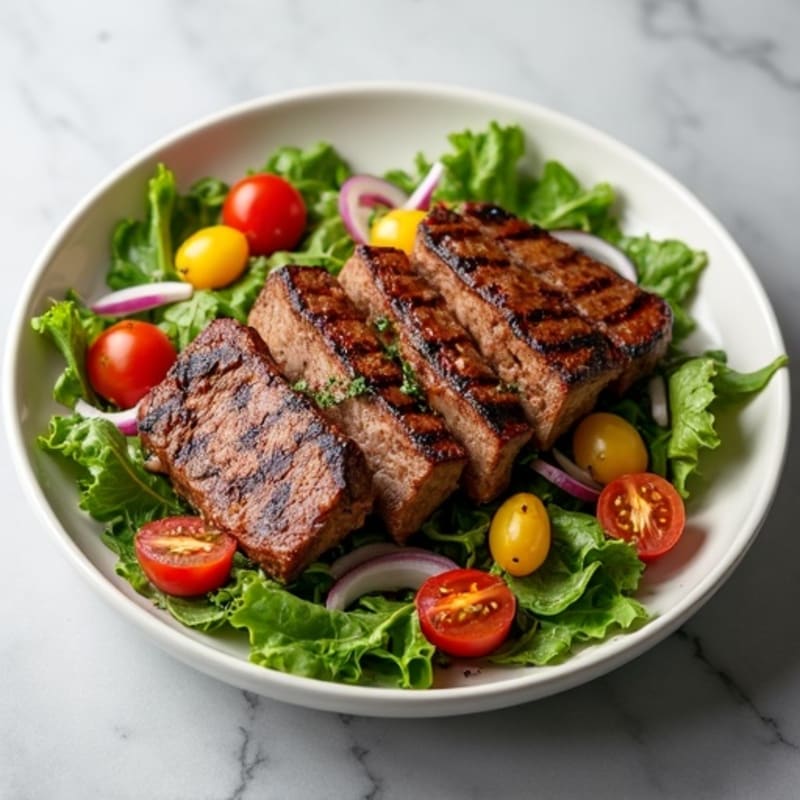 Grilled Steak Salad with Mixed Greens and Cherry Tomatoes
