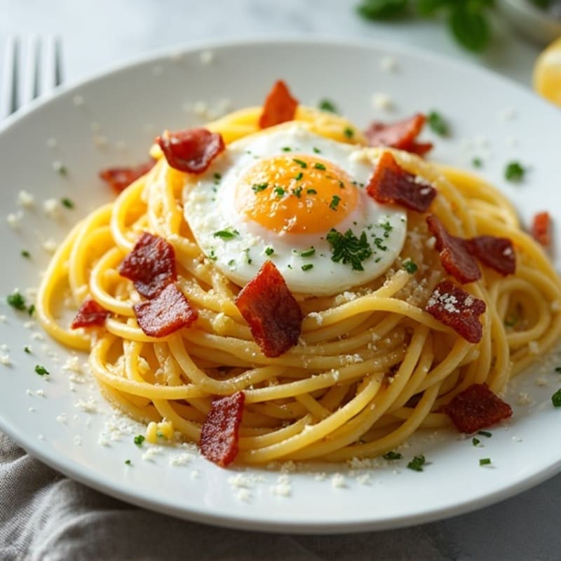 Creamy Turkey Bacon Spaghetti Squash Carbonara