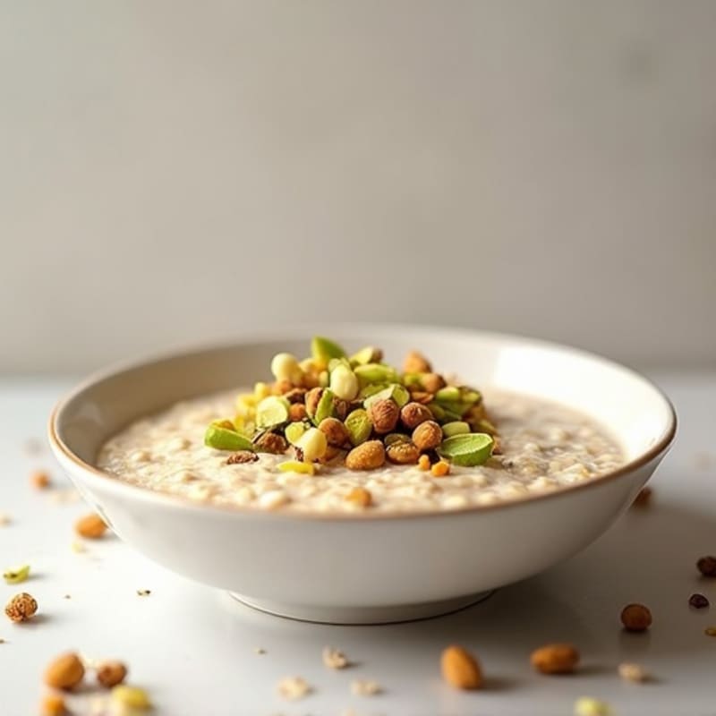 Creamy High-Protein Pistachio Vanilla Overnight Oats