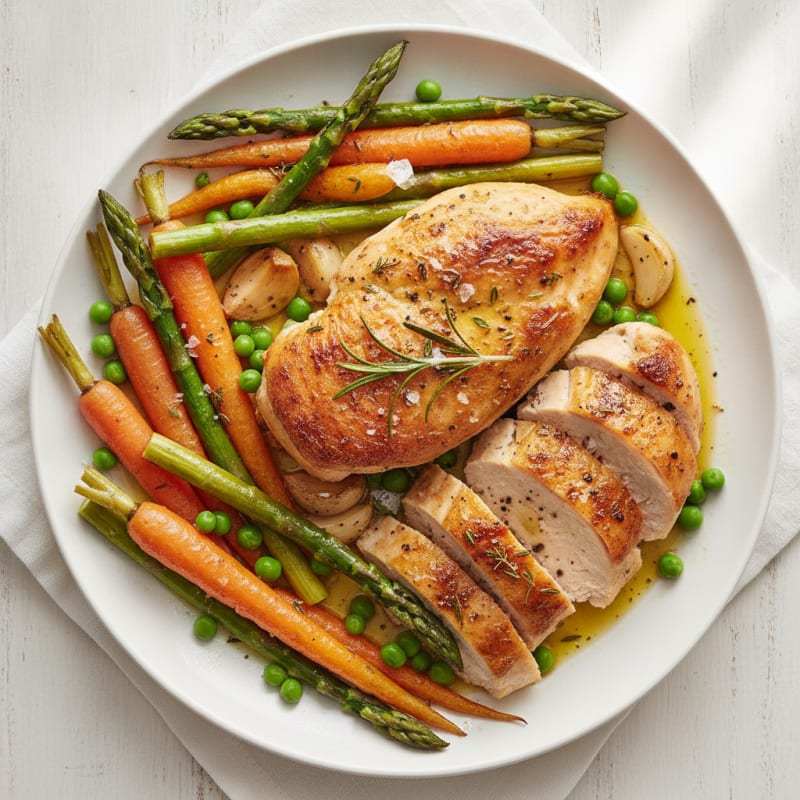 Herb-Roasted Chicken with Spring Vegetables