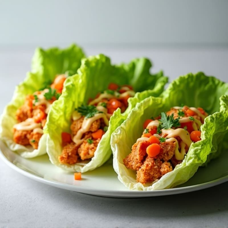 Fresh Buffalo Ranch Chicken Lettuce Wraps