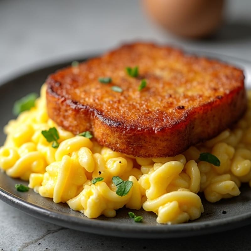 Crispy Pan-Seared Spam with Soft Scrambled Eggs