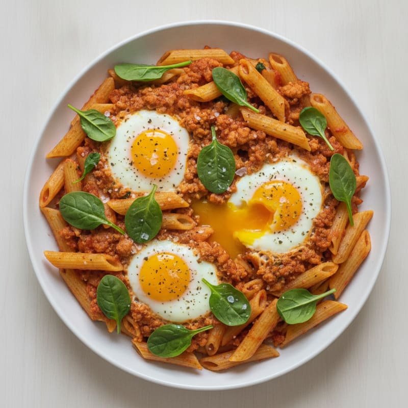 Baked Penne with Eggs and Marinara