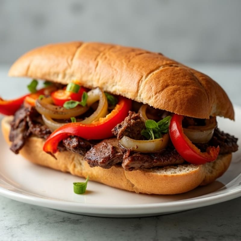 Lean Sirloin Philly with Bell Peppers and Onions