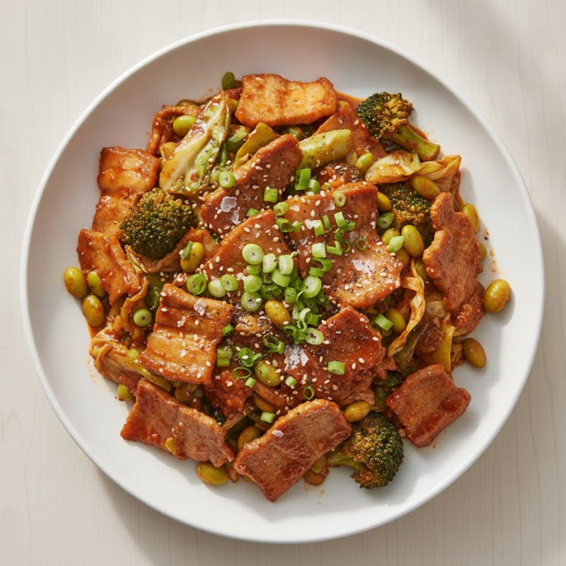 Spicy Gochujang Pork Belly Stir-fry