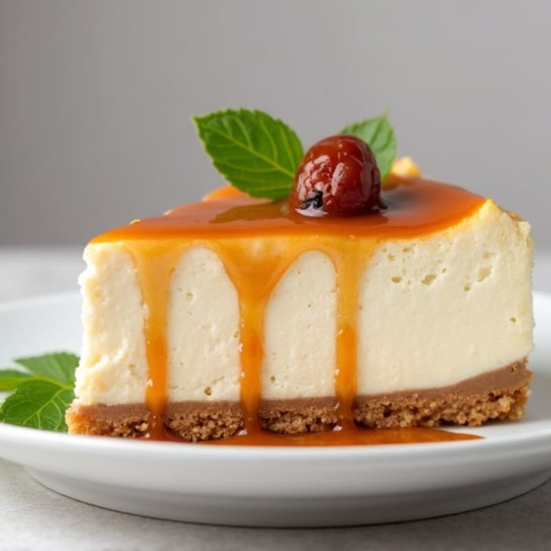 Protein-Packed Greek Yogurt Cheesecake with Date Caramel Drizzle