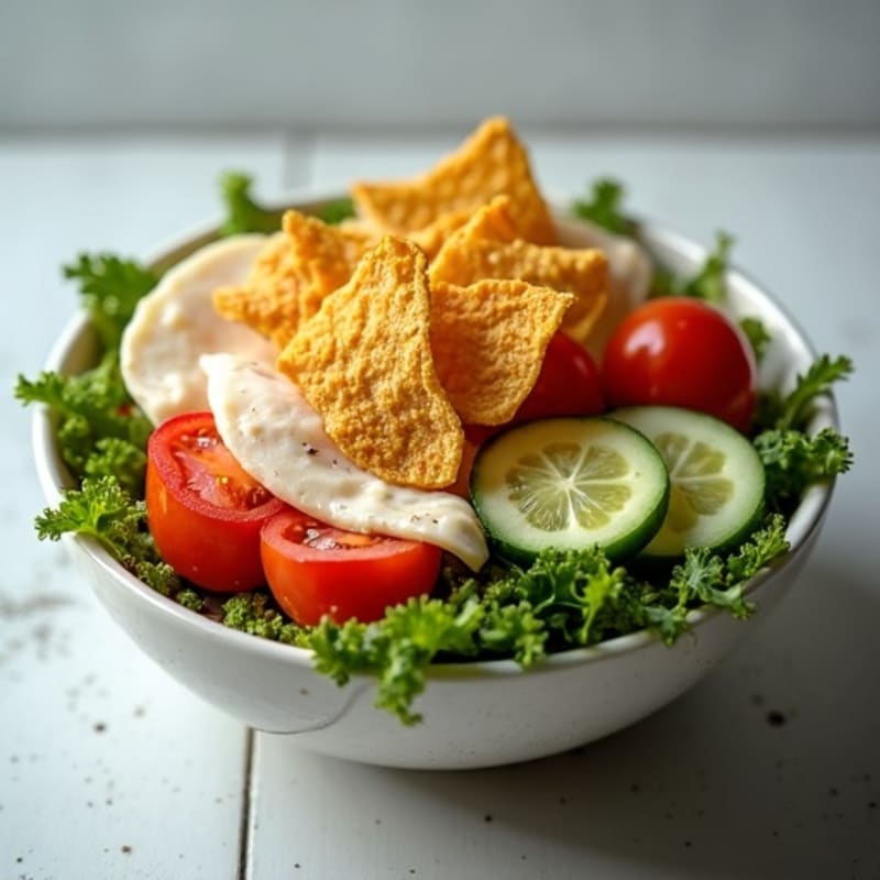 Lean Deli Meat and Provolone Sub Bowl with Crispy Greens and Herb Vinaigrette