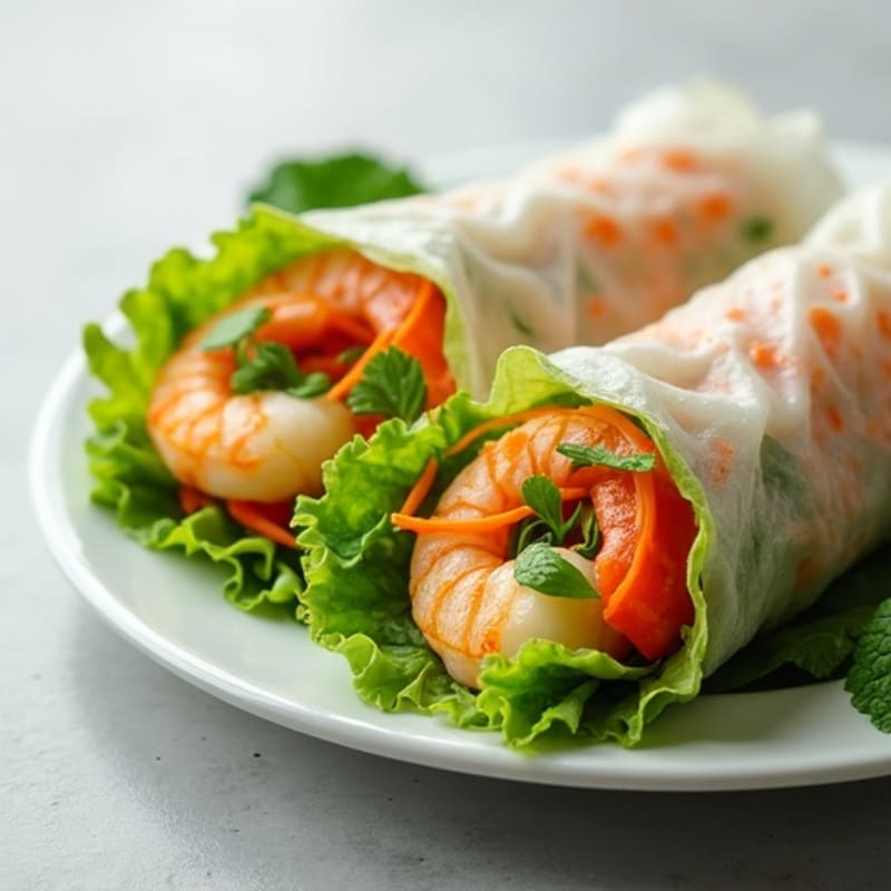 Fresh Prawn and Herb Rice Paper Rolls