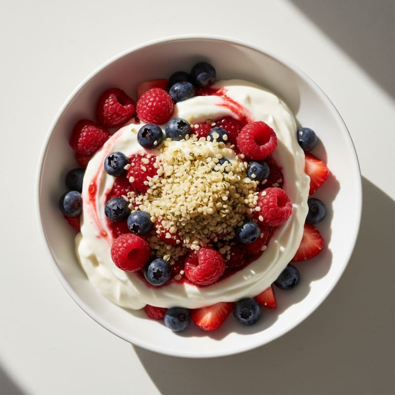 Greek Yogurt Protein Parfait with Mixed Berries