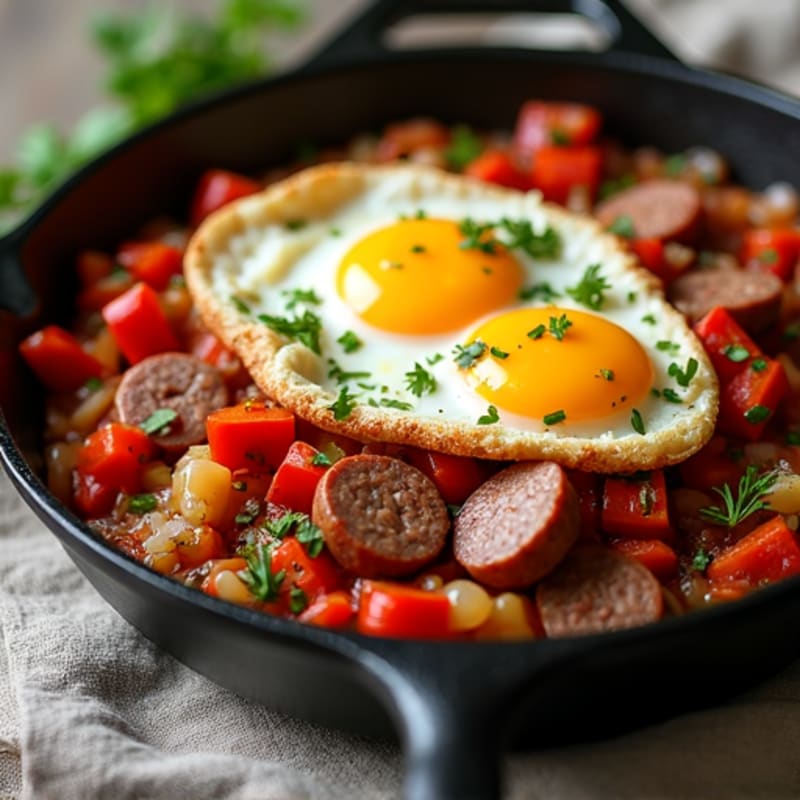 Smoky Turkey Sausage and Bell Pepper Skillet