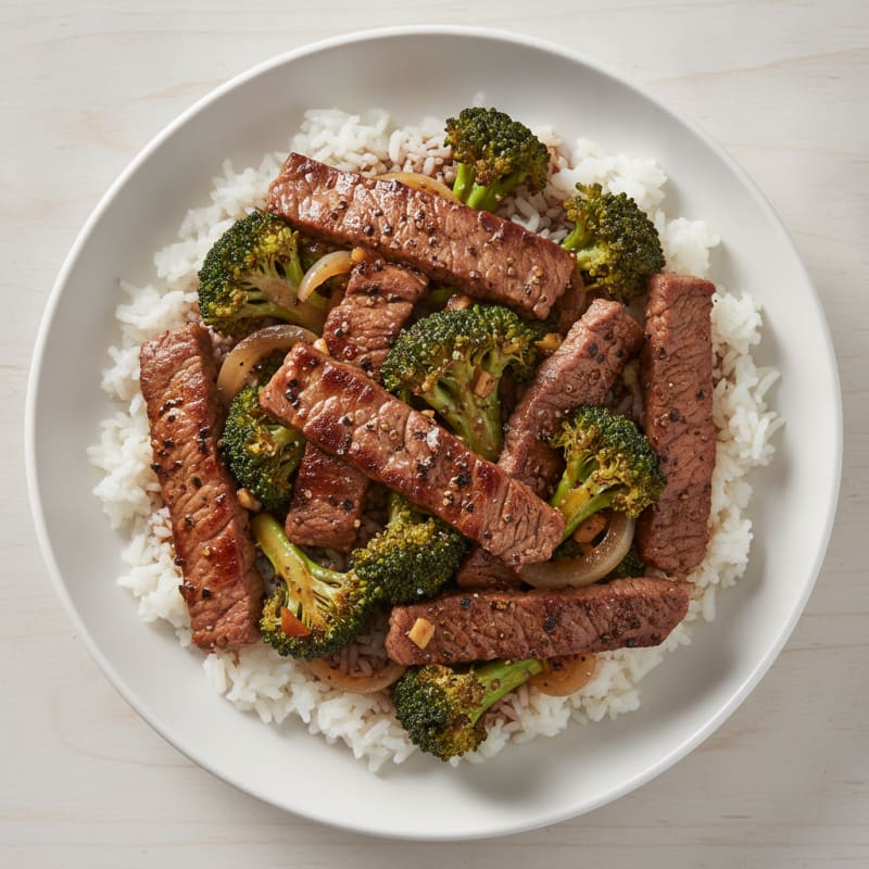 Black Pepper Steak and Broccoli Stir-Fry