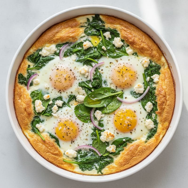 Baked Eggs with Spinach and Feta