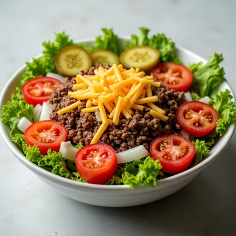 Protein-Packed Lean Ground Beef Big Mac Bowl