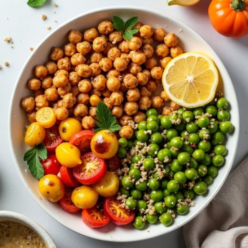 Sheet Pan Roasted Chickpeas and Root Vegetables with Tangy Lemon-Tahini Dressing