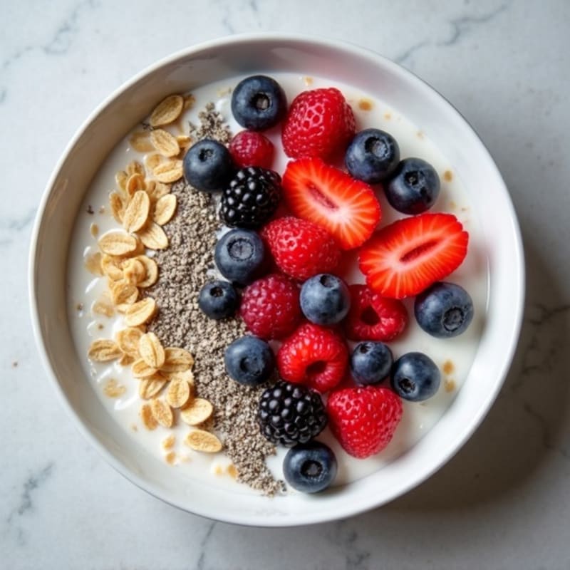 Creamy Overnight Oats with Fresh Berries and Chia Seeds