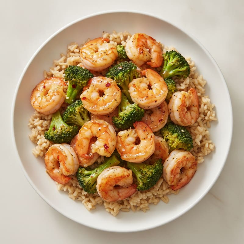 Garlic Shrimp and Broccoli Rice Bowl