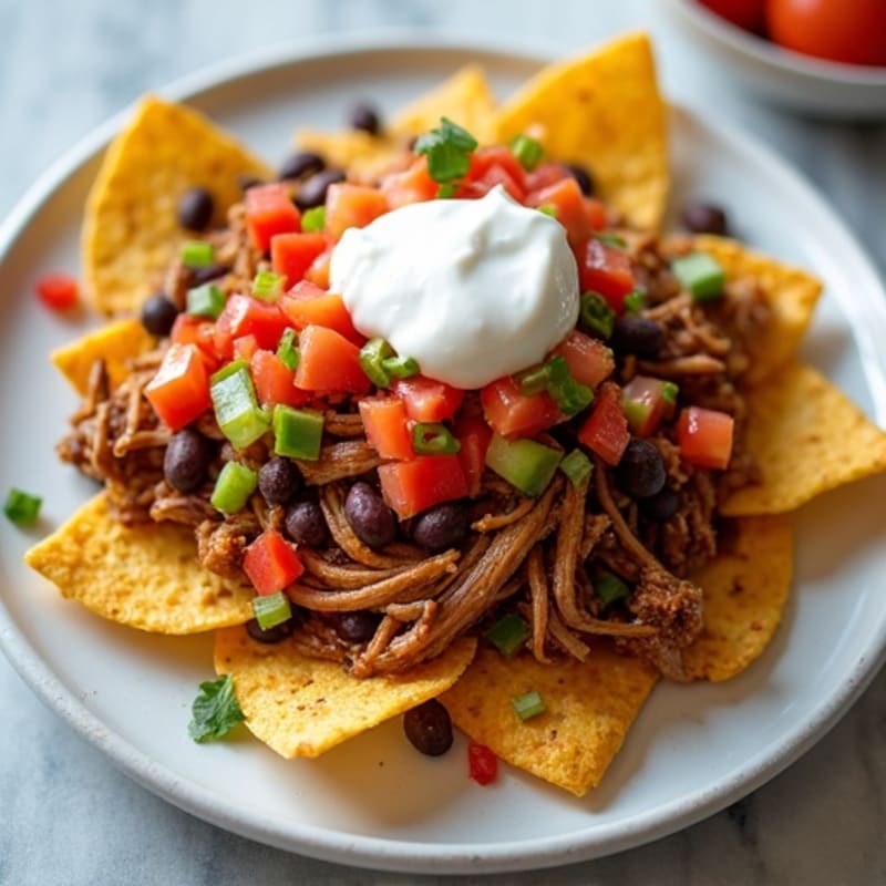Smoky Pulled Pork Crispy Nachos with Fresh Salsa