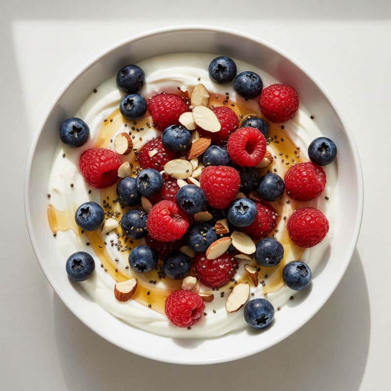 Berry-Almond Protein Yogurt Bowl