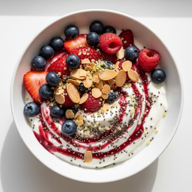 Creamy Greek Yogurt Bowl with Chia Seeds and Mixed Berries