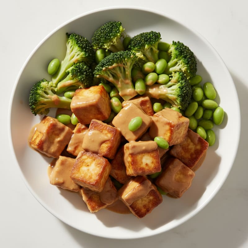 Pan-Seared Tofu with Peanut Sauce